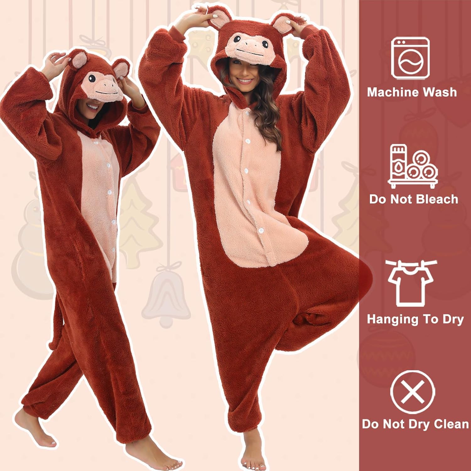 Très Chic Mailanda Sherpa Unisex Adult Animal Onesies Cosplay Pajamas Sleepwear Halloween Costume - Image 4