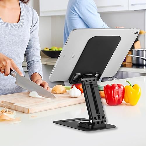 Miniatura 7 de PEPPER JOBS Soporte para tableta sólido y resistente, doble tubo plegable para iPad Pro, soporte universal para tableta, soporte para monitor