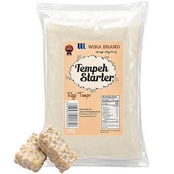 Wira Tempeh Starter with Rhizopus Spores (Ragi Tempe) 17.50 ounce - High Protein Rhizopus Tempeh (Rhizopus Oligosporus) - DIY Plant Based Meat, Gluten Free, Non-GMO