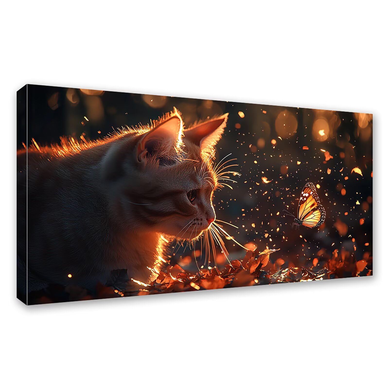 Diamond Painting Adultos Gato Pintura Diamante, Mariposa Diamond Painting 5D Completo, DIY Cuadrado Bordado Punto de Cruz Cuadros de Diamantes Kit para Decoracion Hogar, Regalo Mujer 160x80cm 0J-146