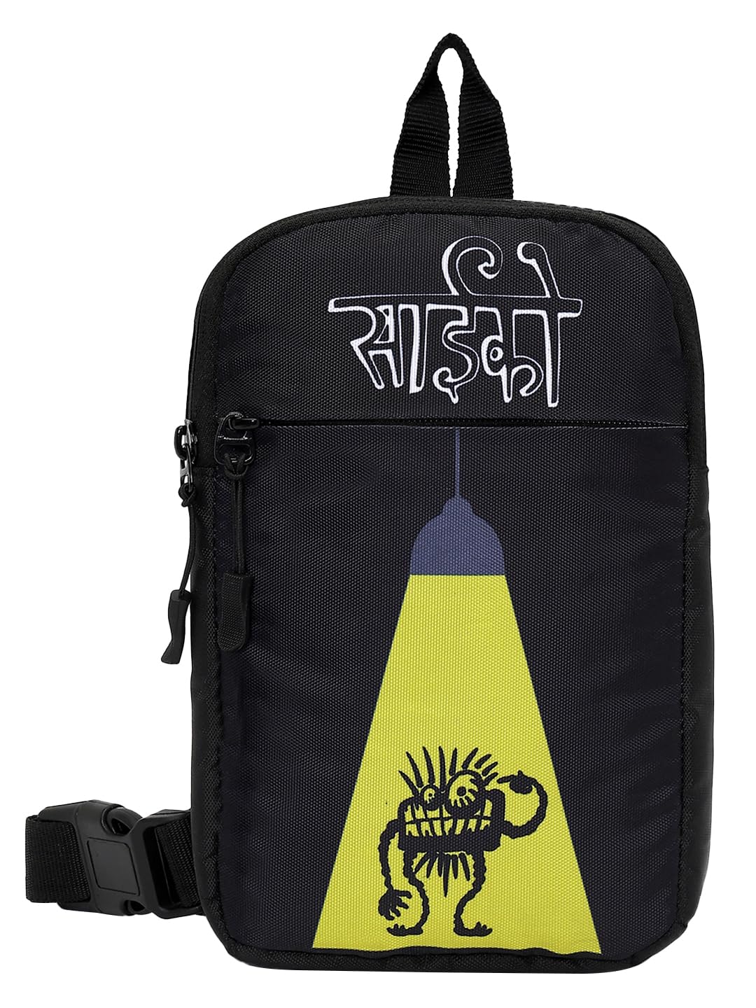 bewakoof Unisex Printed Polyester Black Sling Bag-picture-39