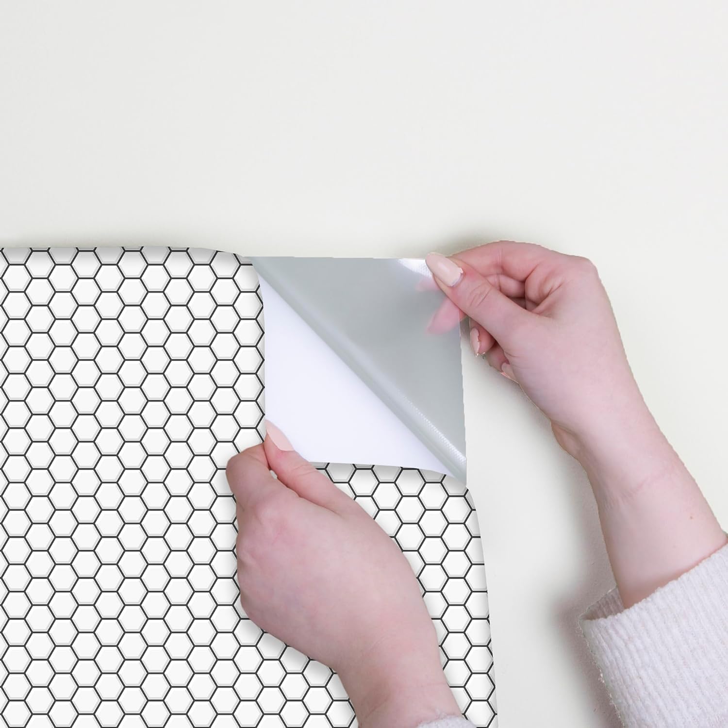 Transform Hexagon White Peel and Stick Wallpaper