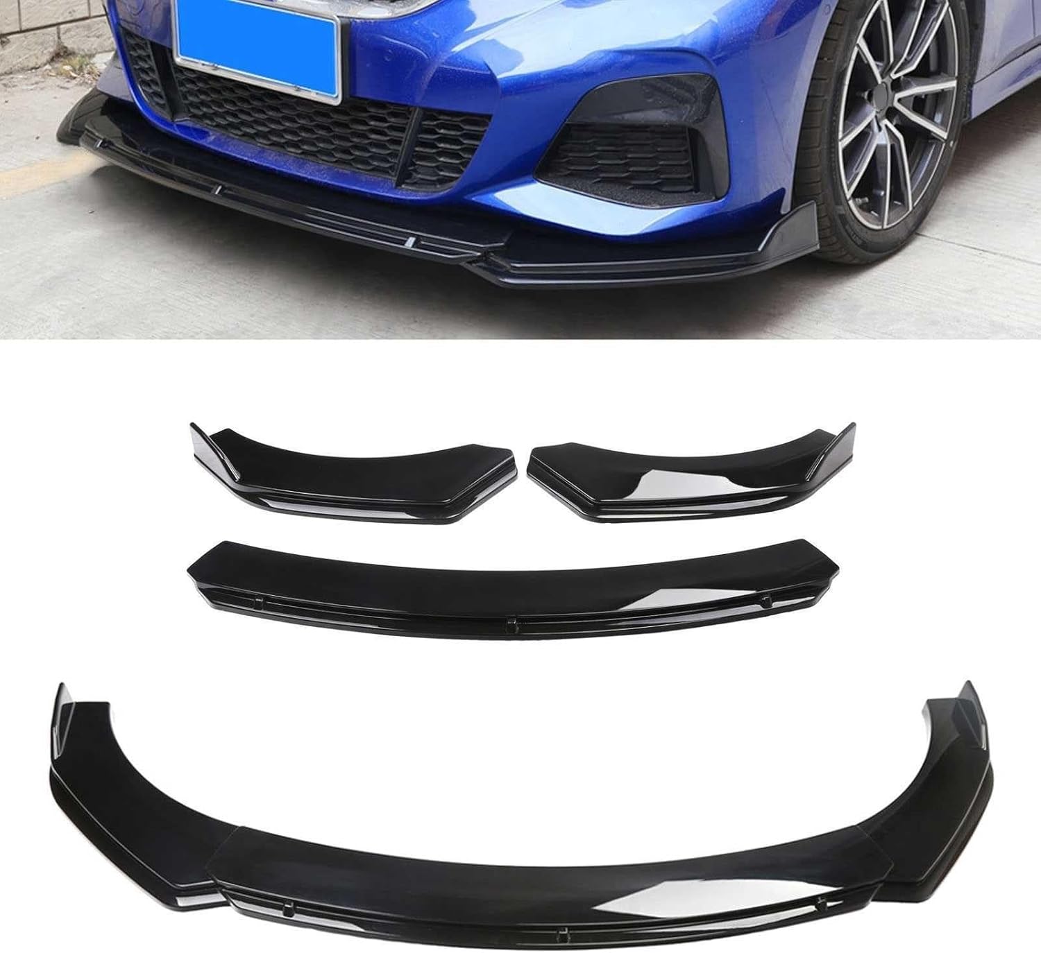 レクサス GS GS250 GS300 GS350 GS450に適用フロント バンパー リップ スポイラー 4分割式調整可能な カバ