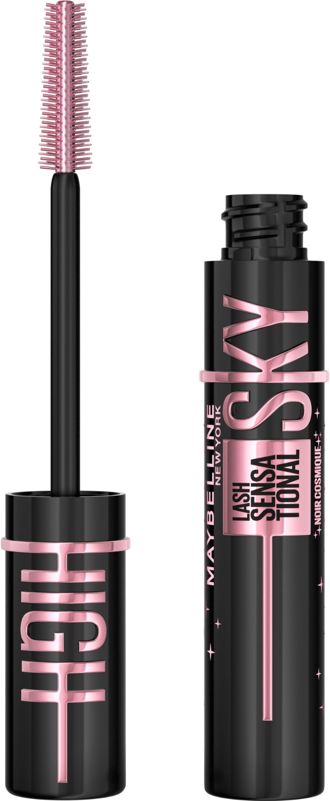 New York Lash Sensational Sky High Washable Mascara Makeup, Volumizing, Lengthening, Defining, Curling, Multiplying, Buildable Formula, Cosmic Black, 1 Count