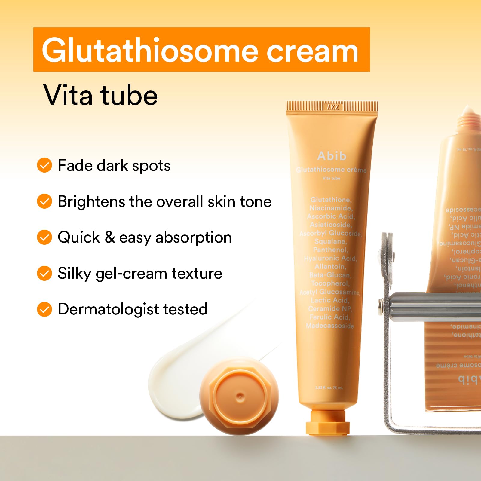 Amazon.com: Abib Glutathiosome Cream Vita Tube Facial Moisturizer 2.53 fl  oz : Beauty & Personal Care