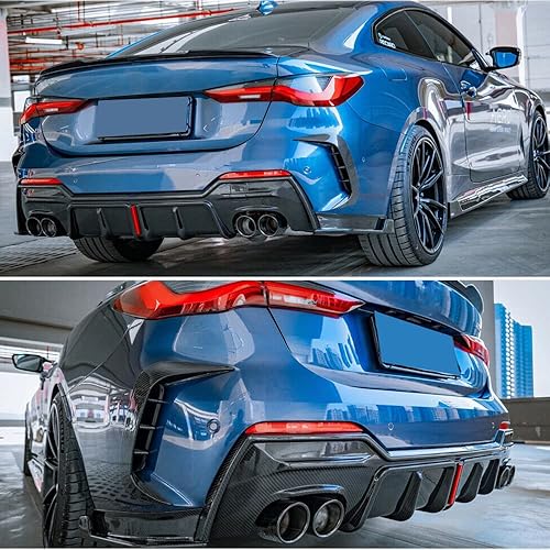Miniatura 2 de Borde de parachoques trasero de fibra de carbono G22 para BMW Serie 4 G22 Coupé 2021-2022 G23 Convertible M-Sport difusor de parachoques trasero