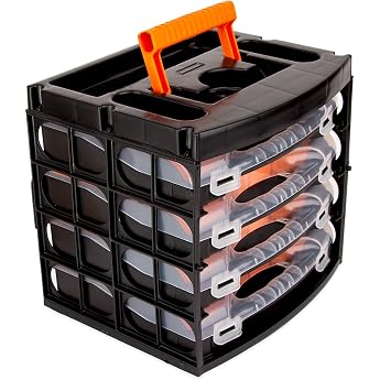 BigDean 4 Drawer Storage Box with 4 Removable Drawers | Sorting Boxes - Assortment Box Screw Box - Organiser for Small Parts 