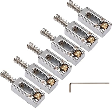 Guitar Bridge Saddle for Fender Strat Tele Telecaster, Silver, 6 PCS