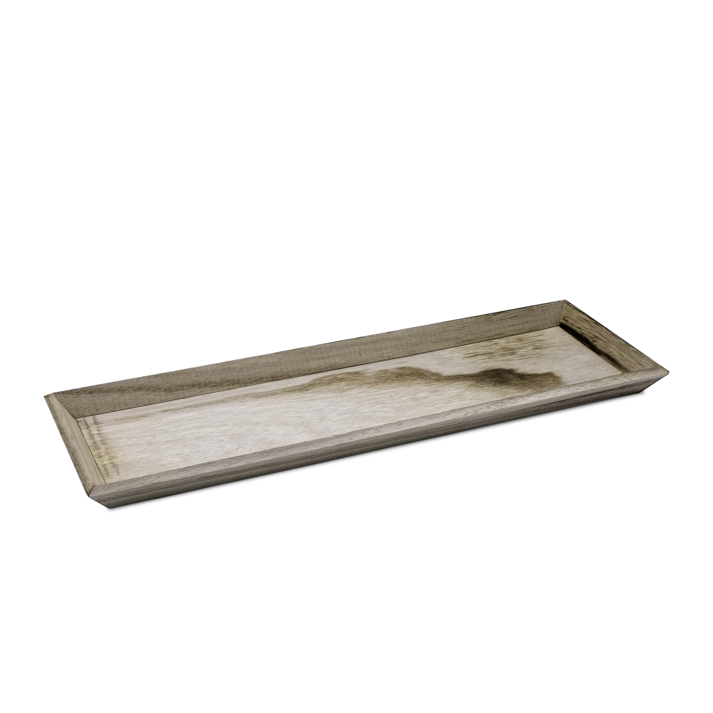 Hanobe Vassoio decorativo decorativo in legno oblungo: vassoio decorativo piccolo vassoio naturale vassoio per chiavi candele candele vintage lungo vassoio per candele Vassoio per candele piccolo per