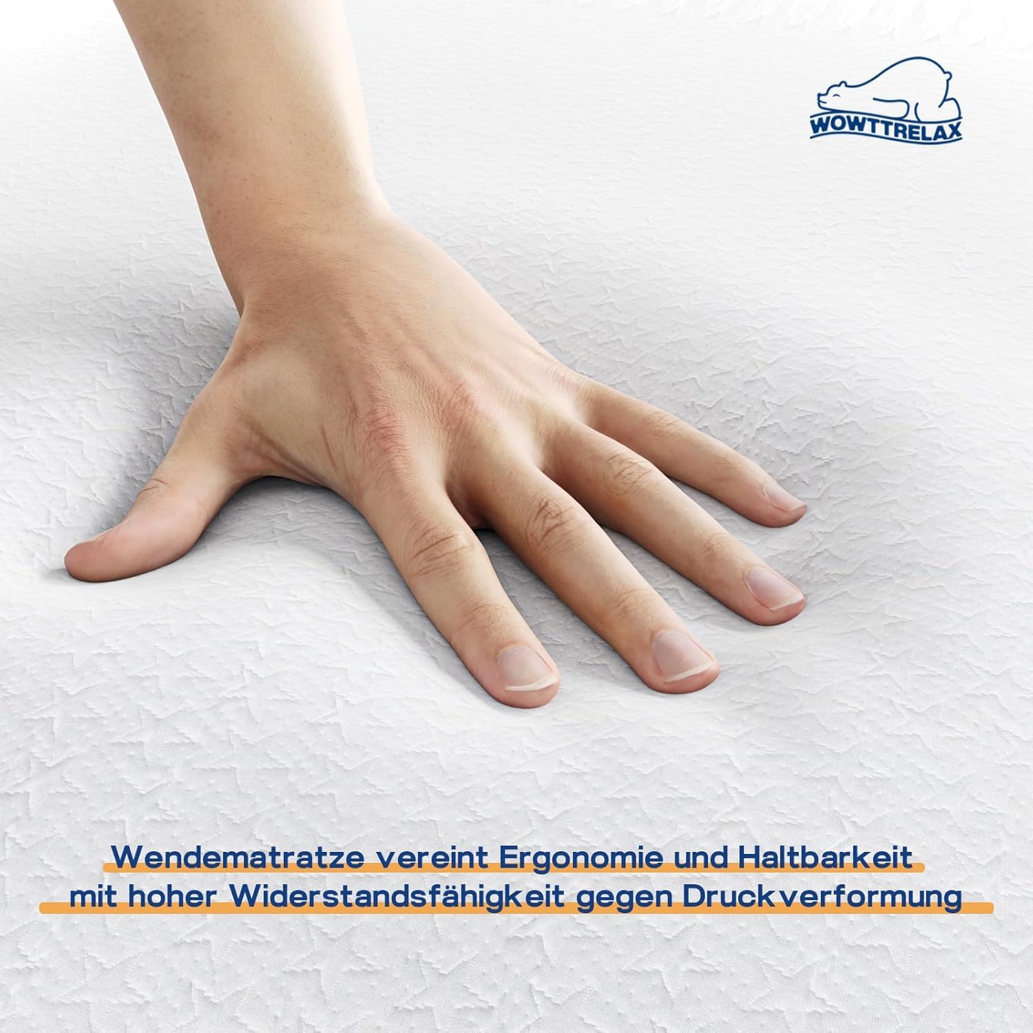 wowttrelax Matratze 140x200cm, 20 cm Höhe, Wendematratze H3/H4 | 7 Zonen Kaltschaumkern, Punktelastisch, Atmungsaktiv, Doppelseitige
