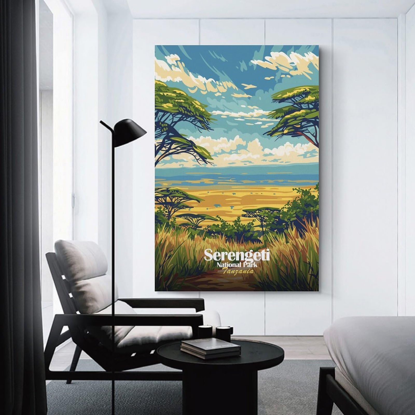 Junmoney Canvas Art Print Serengeti National Park, Tanzania Art, 24x36inch(60x90cm), for New Homes, Bedrooms Or Workspaces, Thoughtful Wall Decor for Art Lovers