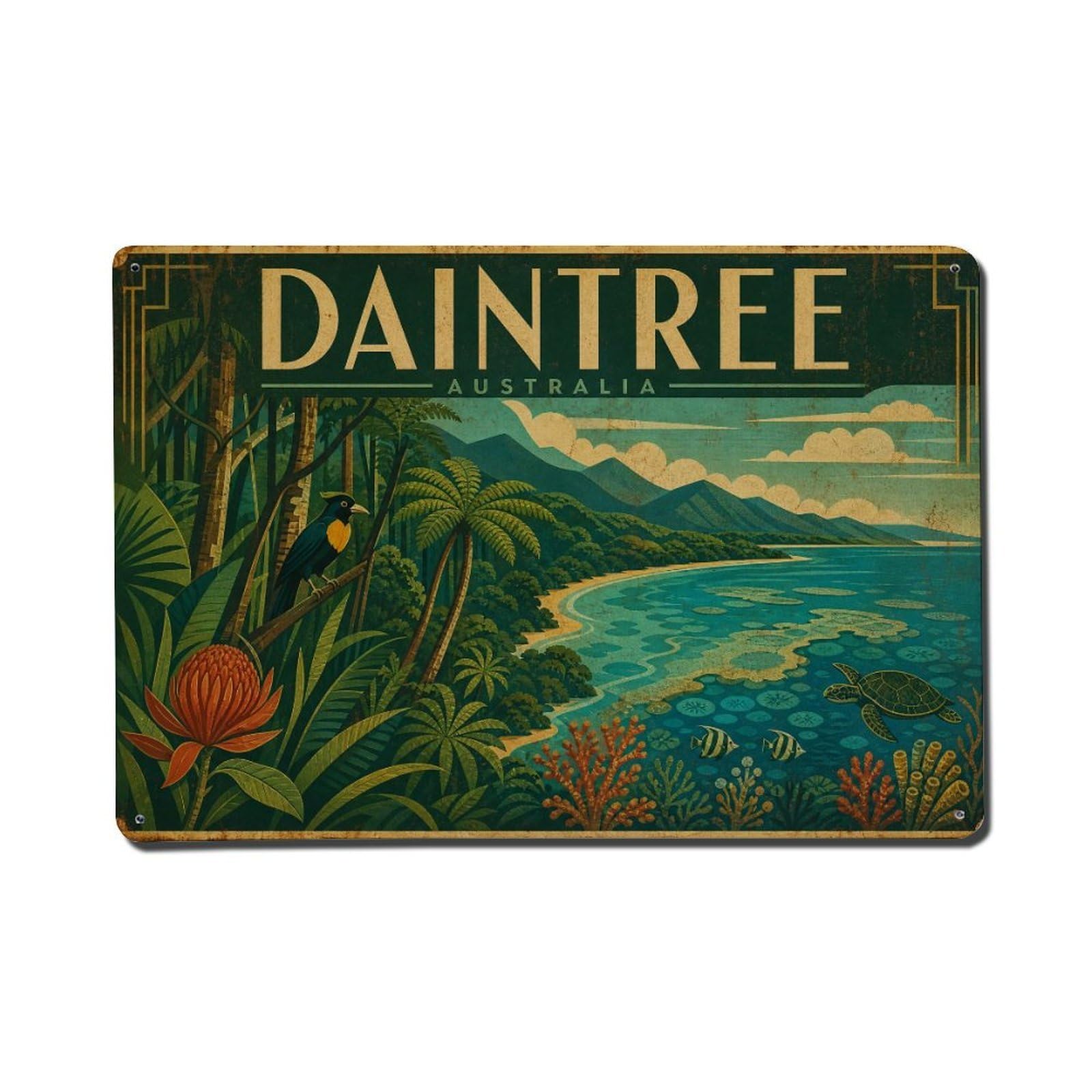 Metal Tin Sign Travel Vintage Australia Daintree