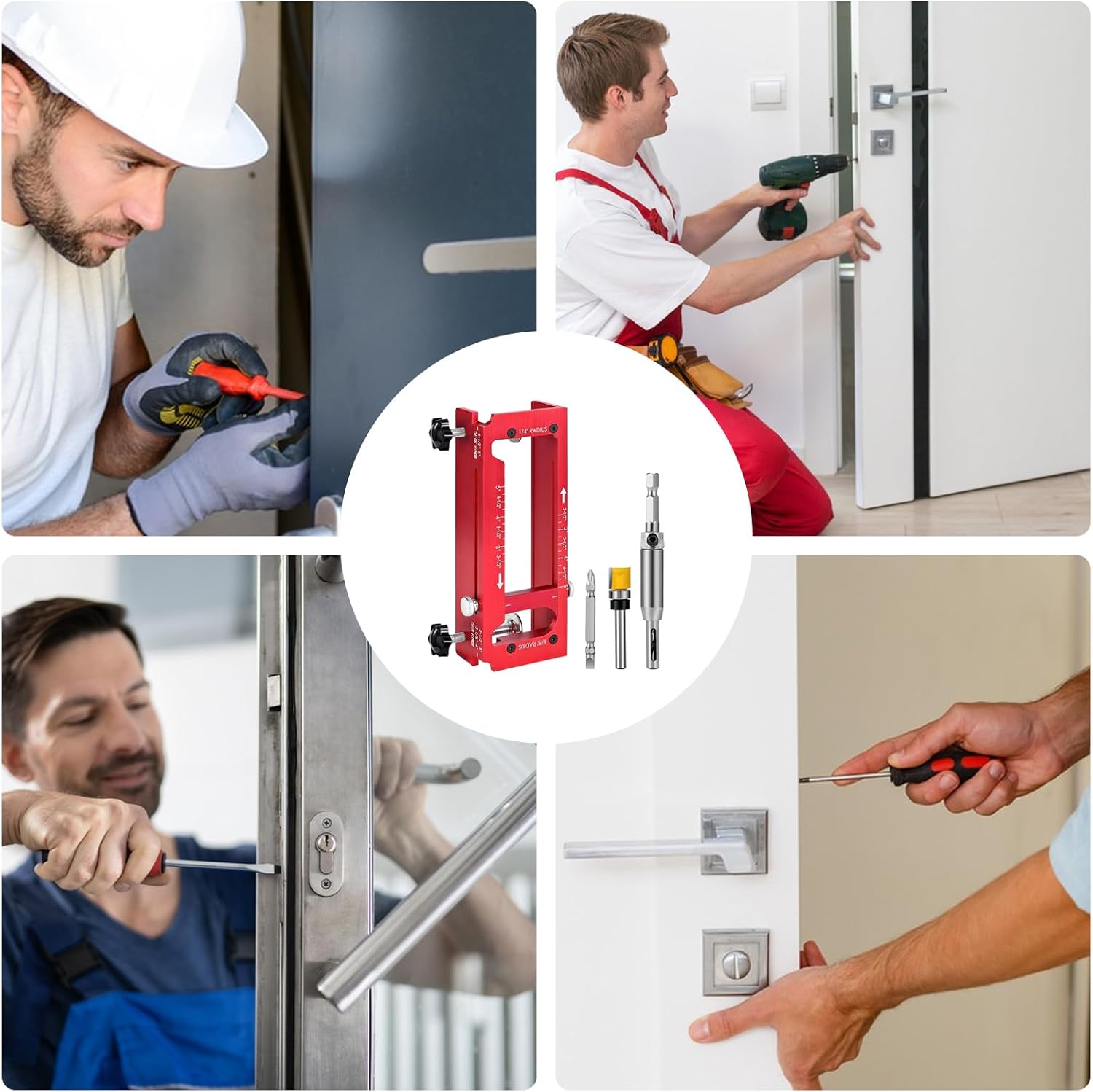 Door Hinge Router Jig | 2-in-1 Woodworking Accessories - Woodwork Hinge Mortise Jig | for Carpenters Woodworkers Contractors DIY Enthusiasts Homeowners Furniture Building Home Renovation Kitchen
