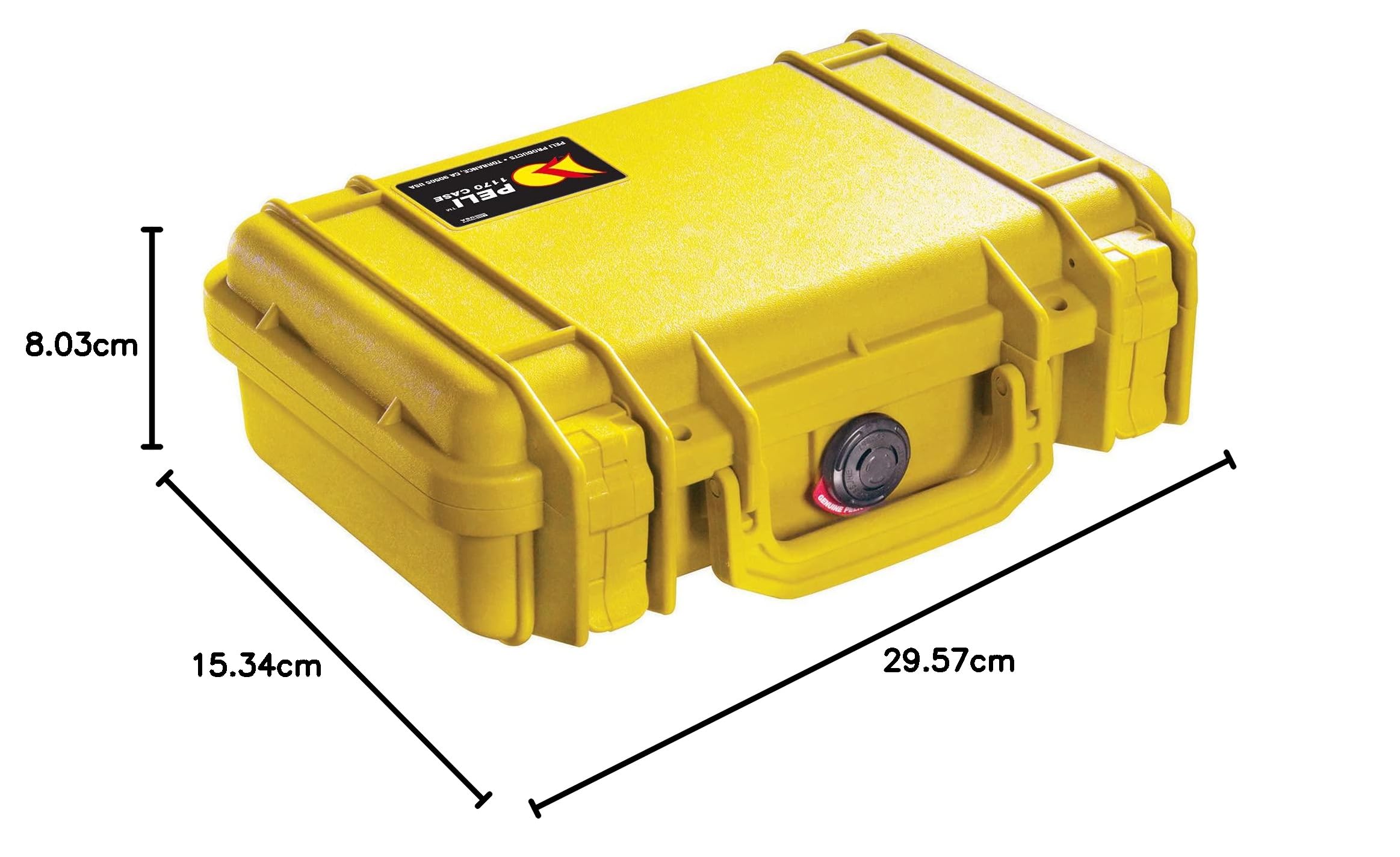 Peli 1170 600004am Valigia protettiva impermeabile per fotocamere DSLR, Grado di protezione IP67, Capacità di 3L, Prodotto in USA, Con inserto in schiuma personalizzabile, Colore Giallo