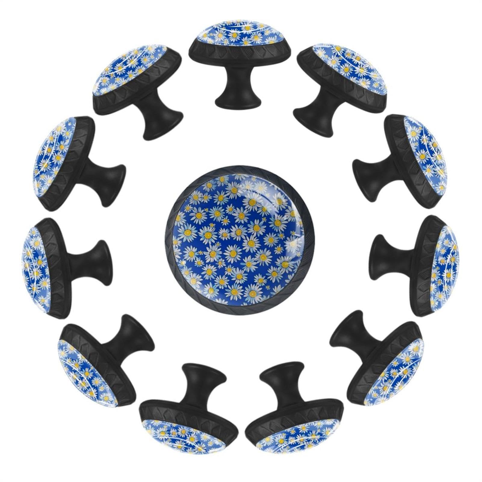 Boutons de tiroir ronds en verre transparent pour armoire de cuisine et salle de bain