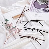 Vista 7 de FONHCOO Gafas de bloqueo de luz azul, anti rayos azules, unisex, ligeras, sin marco, rectangulares, para juegos de computadora