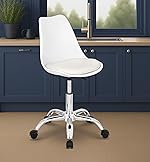 Da URBAN® Spinova Height Adjustable & Revolving Bar Stool/Kitchen Chair with Wheels (1 Pc) (White)