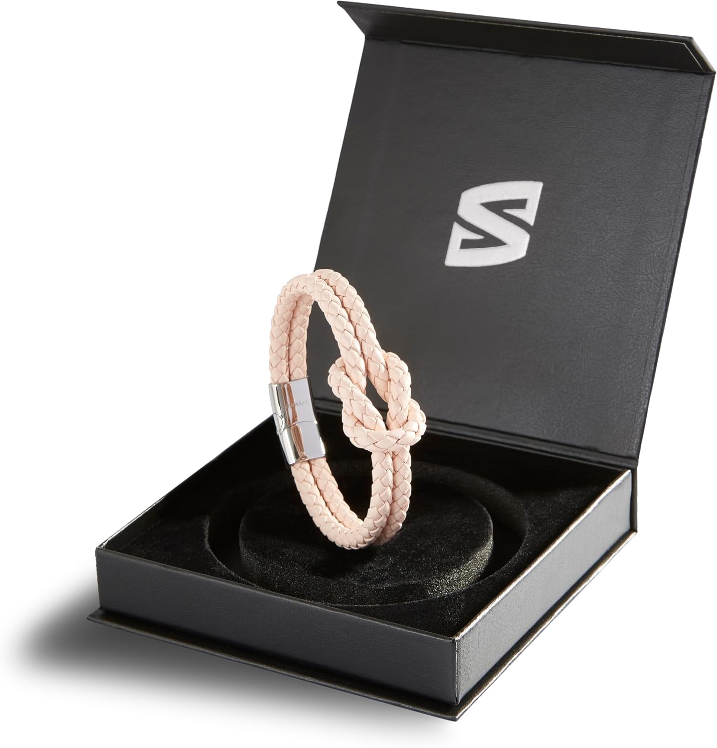 SERASAR | Leather Bracelet [Knot] for Women | 4 Colors & 3 Lengths | Stainless Steel Magnetic Clasp | Exclusive Jewelery Box | Great Gift Idea