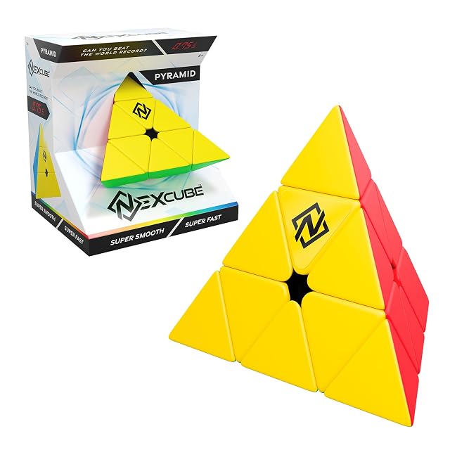 Nexcube Pyramid Forma Exclusiva. El Cubo para Speedcubers. Máxima Velocidad. Sin Pegatinas. con posicionamiento preciso y Sistema de Doble Ajuste, Multicolor (64550422)