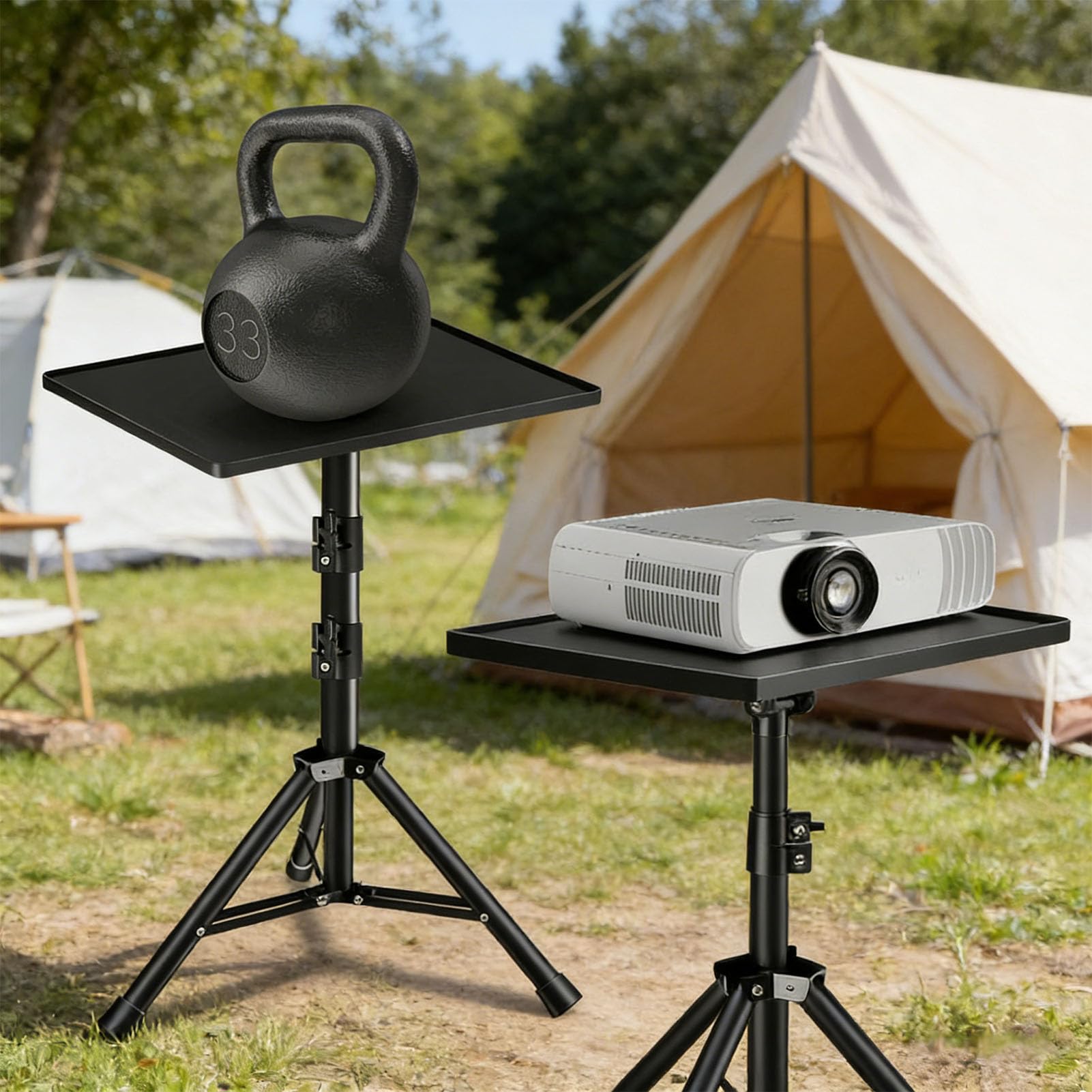 Luqeeg Support de Projecteur, Pied Rétractable en Alliage, roulettes,