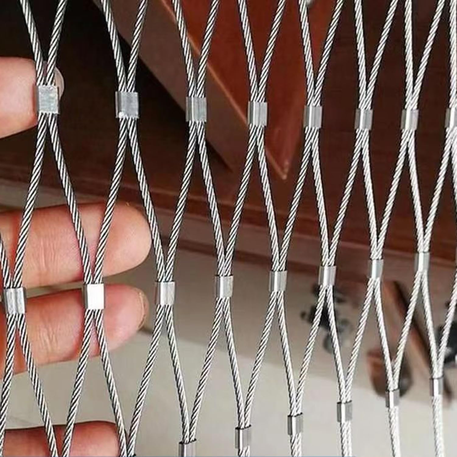 Red de Seguridad de Acero Inoxidable de Alta Resistencia con Cable - Malla de Cable Flexible Tipo X anticaída para soluciones duraderas en barandillas y cercas - Sistema de Seguridad Seguro