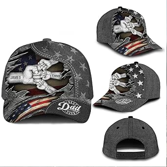 Personalized Dad Cap with Kids Names, Custom Dad Hats for Men, Personalized Fathers Day Hat Gifts for Grandpa, Daddy