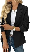 ELLEVEN Women’s Business Casual Open Front Blazers, Stretchy Knit Long Sleeve Blazer Work Office Suit Jackets