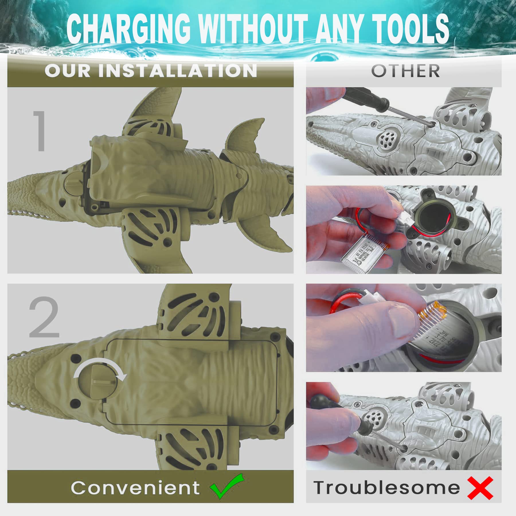 KIEAHCEY 2.4GHz リモコン モササウルス 恐竜 スイミングプール 高シミュレーションおもちゃ RCボート 湖 バスルーム 8~12歳 男の子 女の子 クリスマス ハロウィ KIEAHCEY 2.4GHz リモコン モササウルス 恐竜 スイミングプール 高シミュレーションおもちゃ RCボート 湖 バスルーム 8~12歳  男の子 女の子 クリスマス ハロウィン トリッキー 誕生日プレゼント