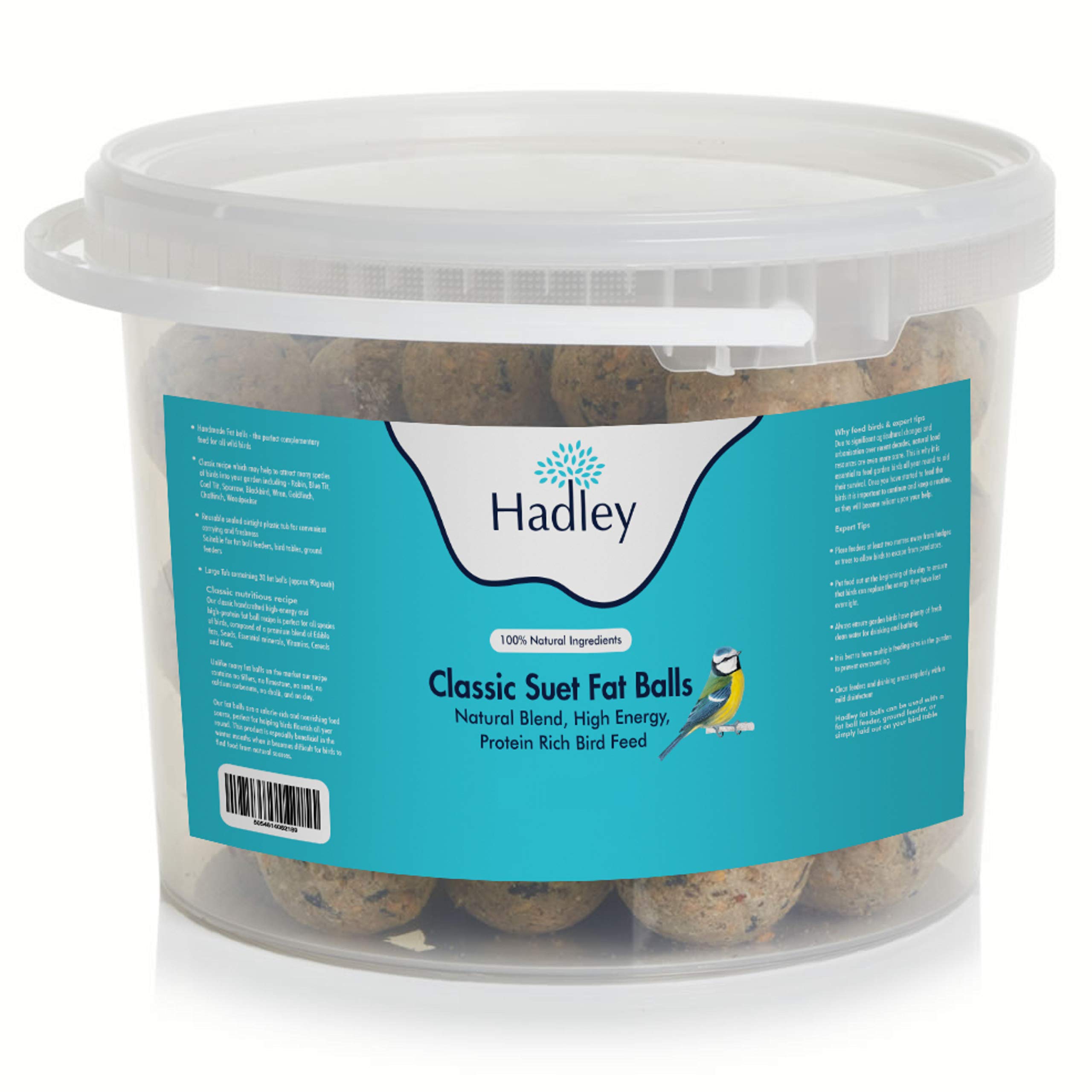 Hadley Classic Suet Energy Fat Balls Bird Food - 50 Pack Tub