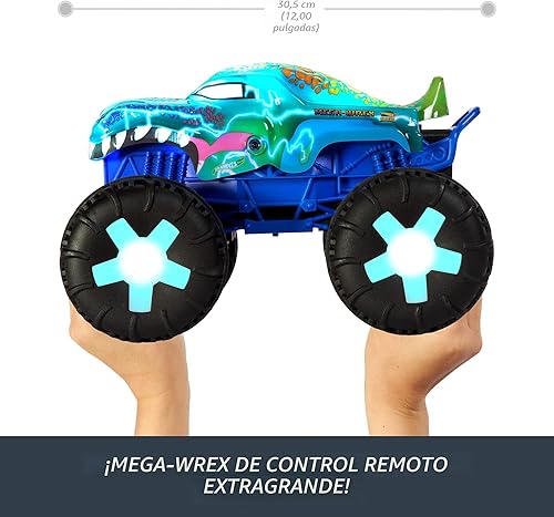 Miniatura 3 de Hot Wheels Monster Trucks 115 Escala Mega-Wrex Alive Vehículo RC alimentado por batería con luces y sonidos