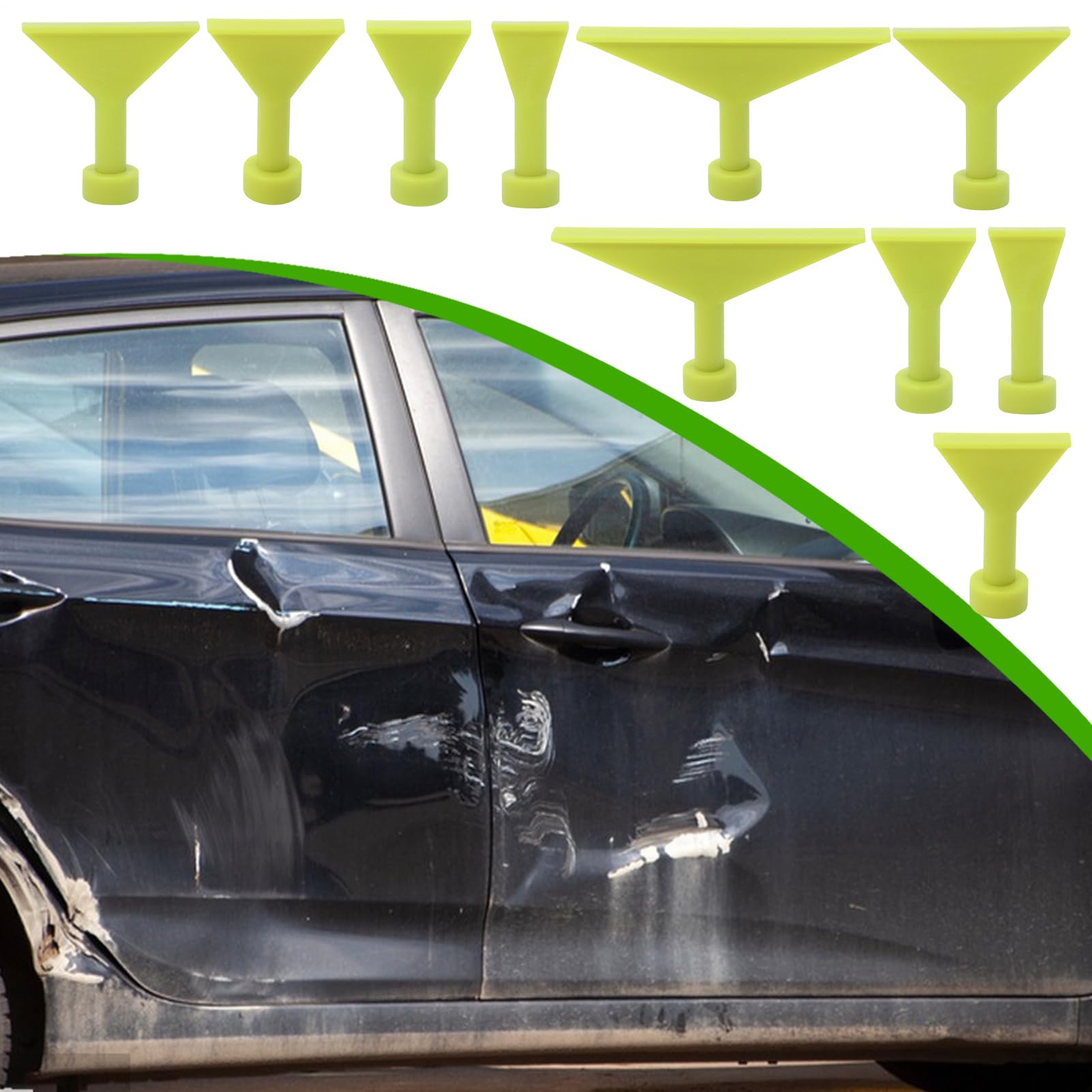 Dent Fixer Tabs Per Auto | 10 Pezzi Dischi Adesivi Rimozione Ammaccature Senza Vernice | Strumenti Riparazione Auto Per Portiere E Cofani Rimozione Danni Grandine Elettrodomestici