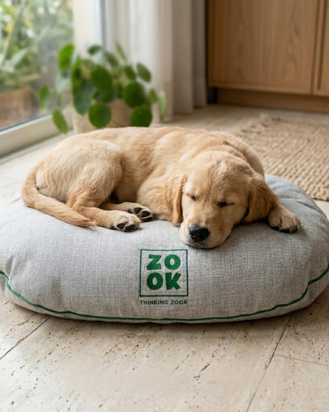 ZOOK Gravel Collection Almohadón Ovalado para Perros - Cama Cómoda para Mascotas, Material Reciclado, Lavable, Large (93 x 63 cm)
