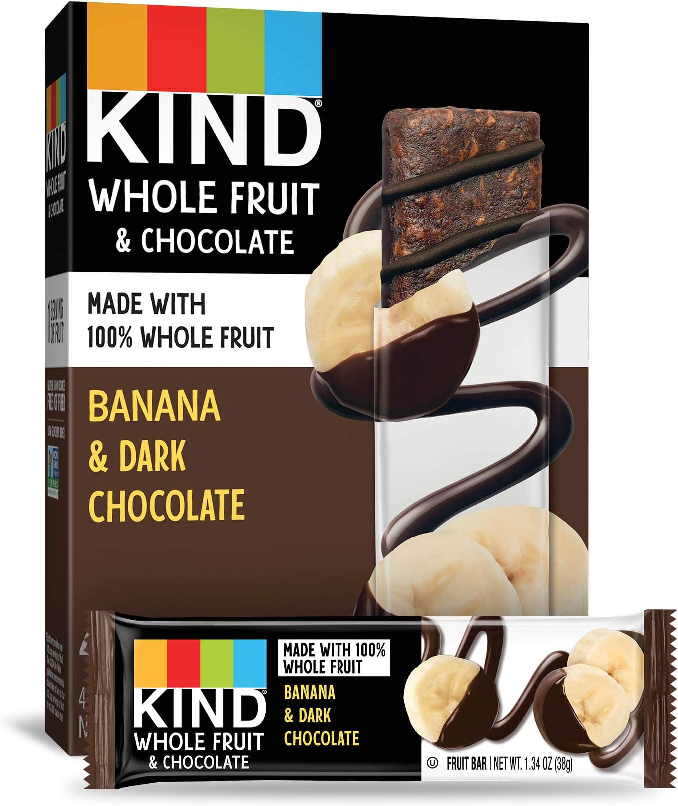 KIND Whole Fruit Bars, Chocolate Banana, 24 Count
