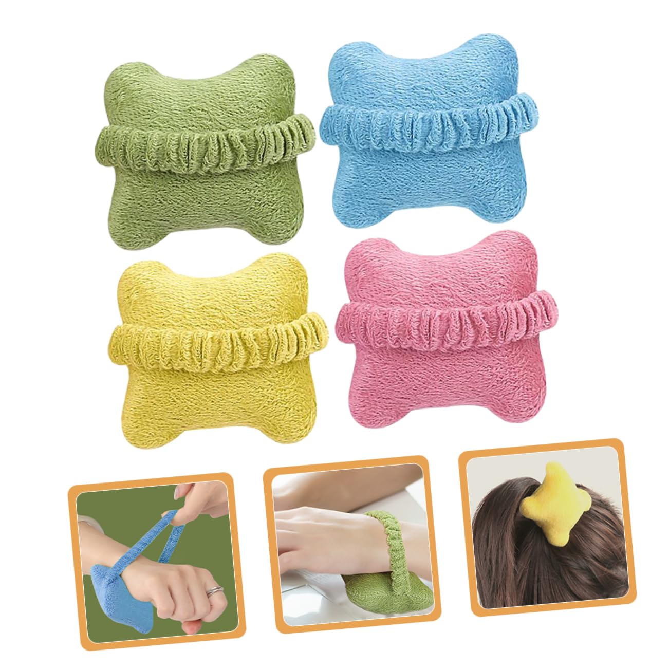 Operitacx 4 Set Cuscini Poggiapolsi Per Mouse Setoso Ergonomico Per Colori Vivaci Giallo Comfort E Facilità Pulizia Per Ufficio E Casa 4 Pezzi*4