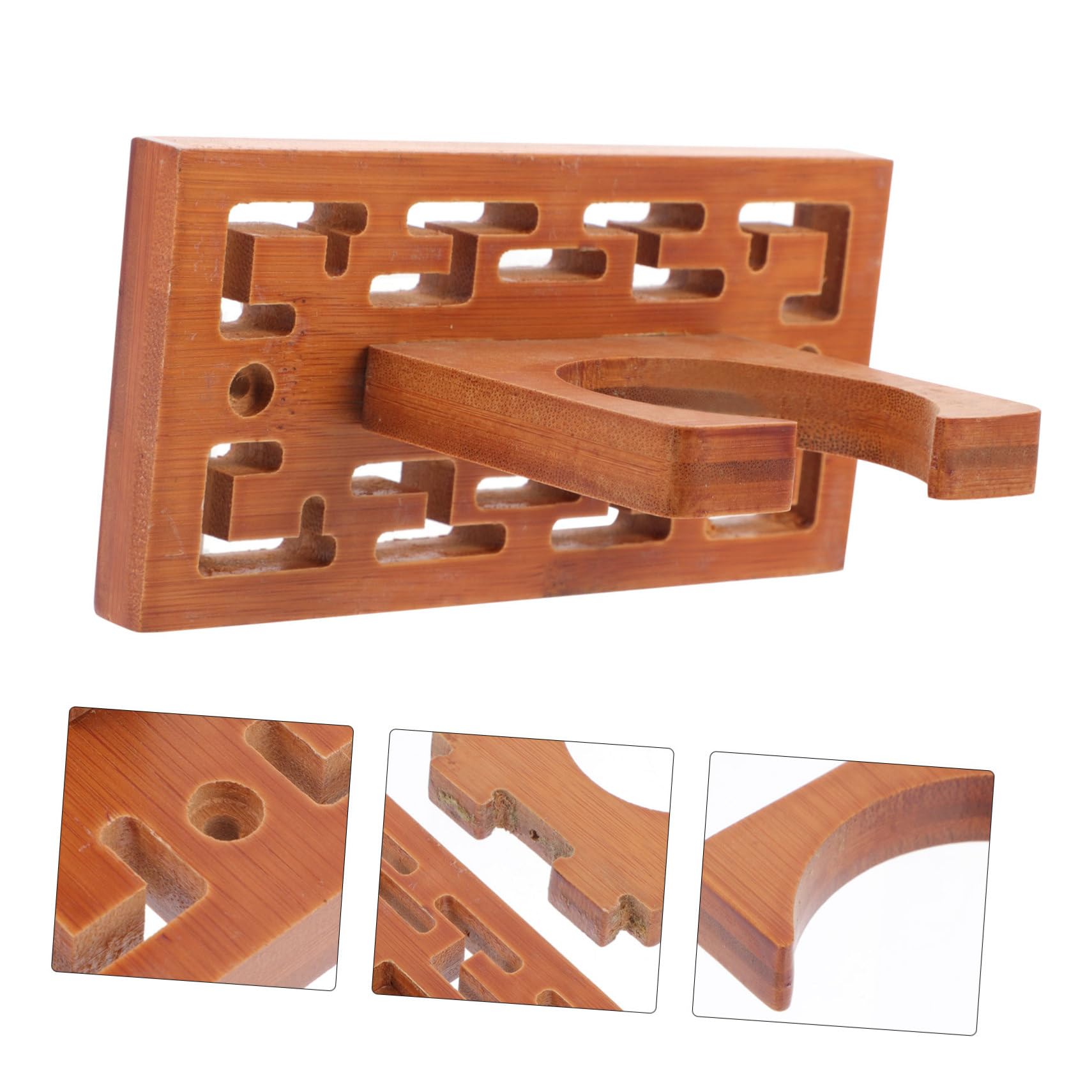 OSALADI 3 Set Di Ganci Da Parete Per Flauto in Legno Di Cucurbita Accessori Per Ukulele Erhu Strumento in Legno Gancio Da Parete Marrone