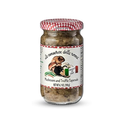 Della Nonna Tapenade - Tapenade de trufas y champiñones italianos, salsa saludable de trufas negras y champiñones, tapenade orgánica y sin gluten