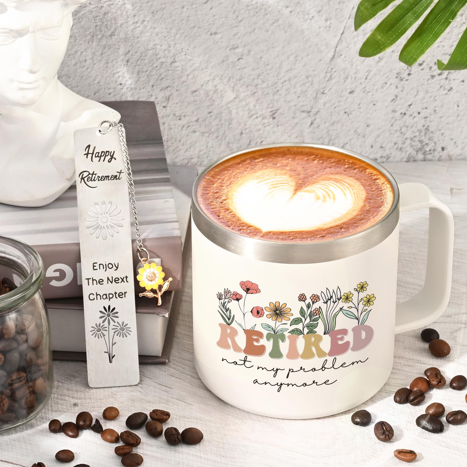 Lifecapido Regalo de jubilación para mujer, regalo de jubilación para mujeres, taza de café jubilada Not My Problem Anymore, regalos de jubilación, regalos de cumpleaños, regalos de Navidad para