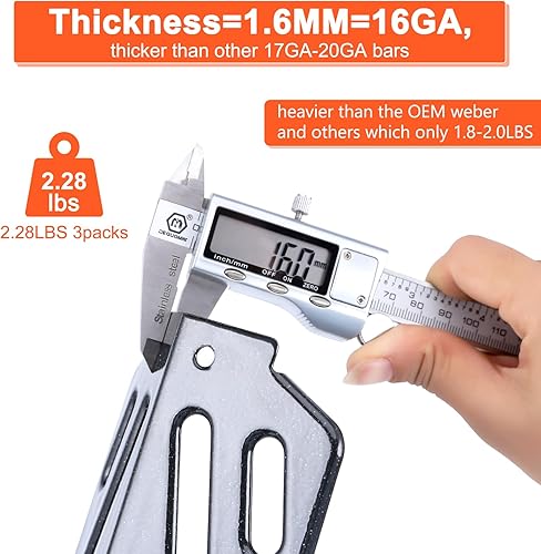 Miniatura 51 de QuliMetal 65505 Deflectores de calor para parrillas Weber Genesis serie 300 (control de montaje frontal), Genesis E/S-310, E/S-330 (2011-2016)