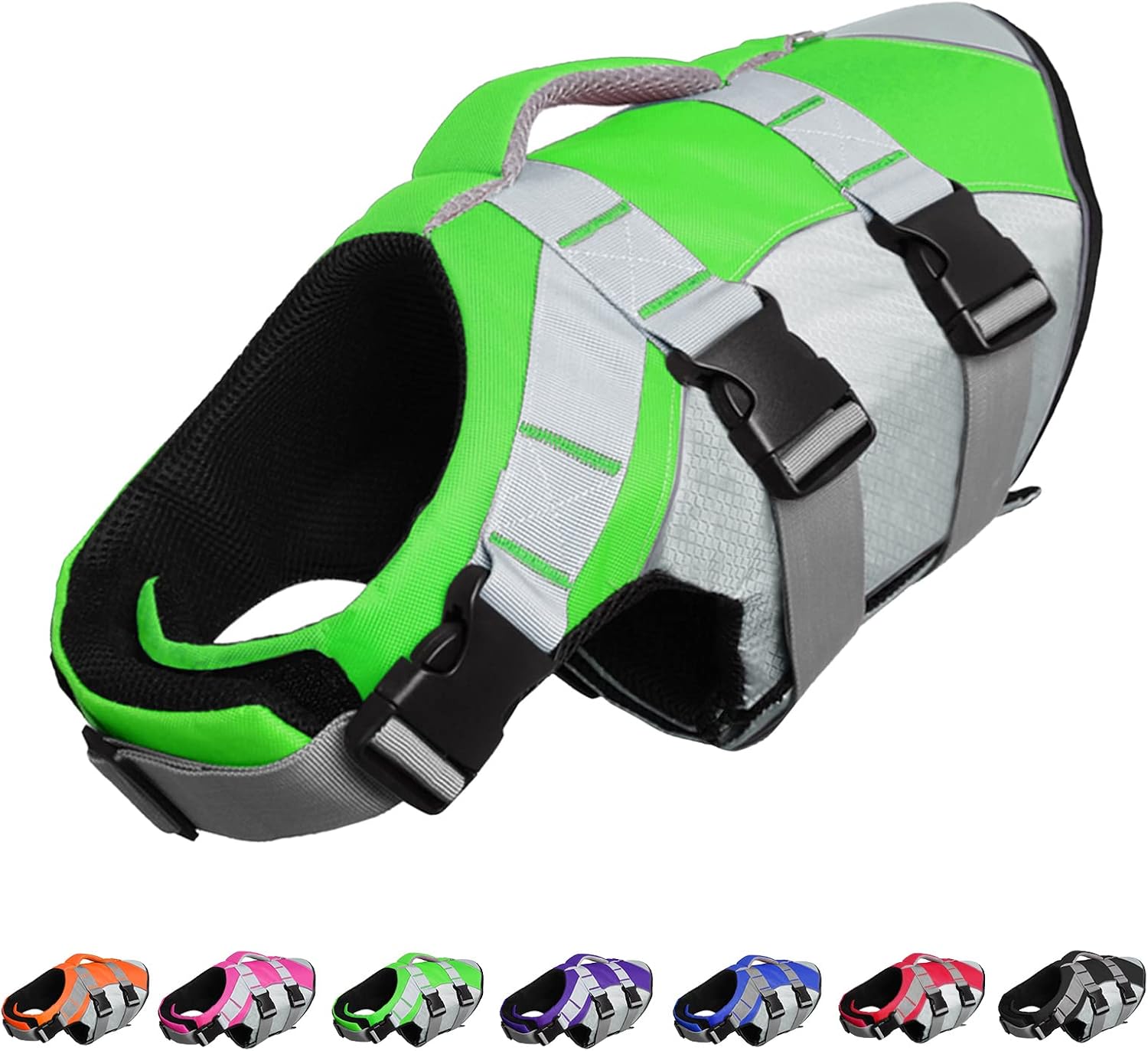 SUNFURA Dog Life Jacket, Pet Swimming Vest Reflective Dog Float with Rescue Handle