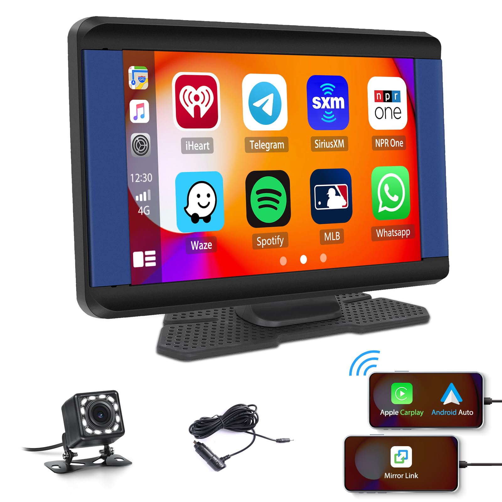Buy CAMECHO Wireless Carplay Android Auto Portable Car Stereo, 7” 1080P