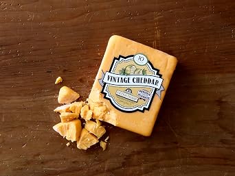 Aged Yellow Cheddar Cheese - 10 Years | 8 oz Piece | Extra Sharp, Bold & Tangy Authentic Wisconsin Yellow Cheddar Cheese Aged for 10+ Years (2-Pack)