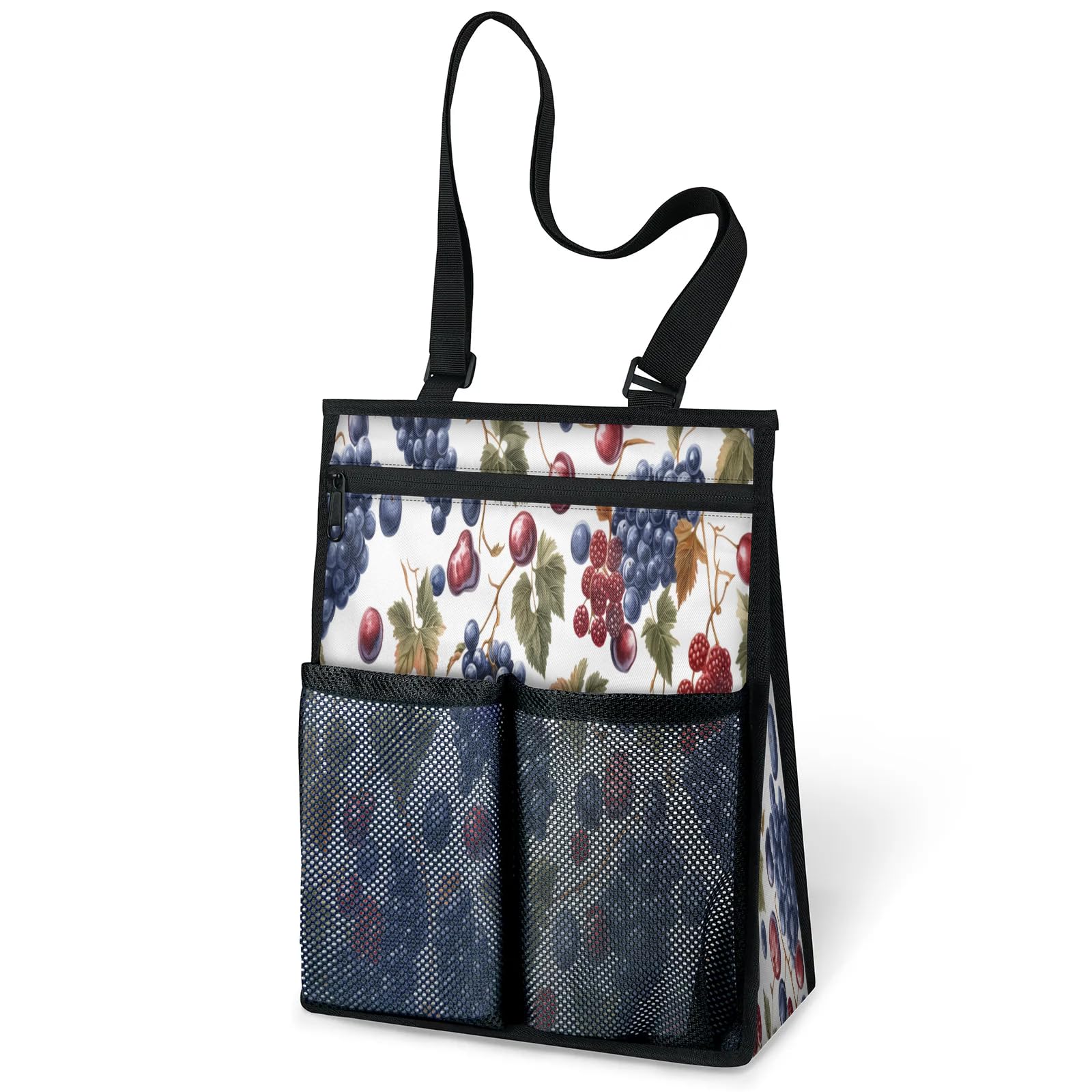 Ourtheme Fruit Grapes Berry Portable Shower Bag for Travel Gym Camp Beach Tote Shower Caddy Bags Hanging Toiletry