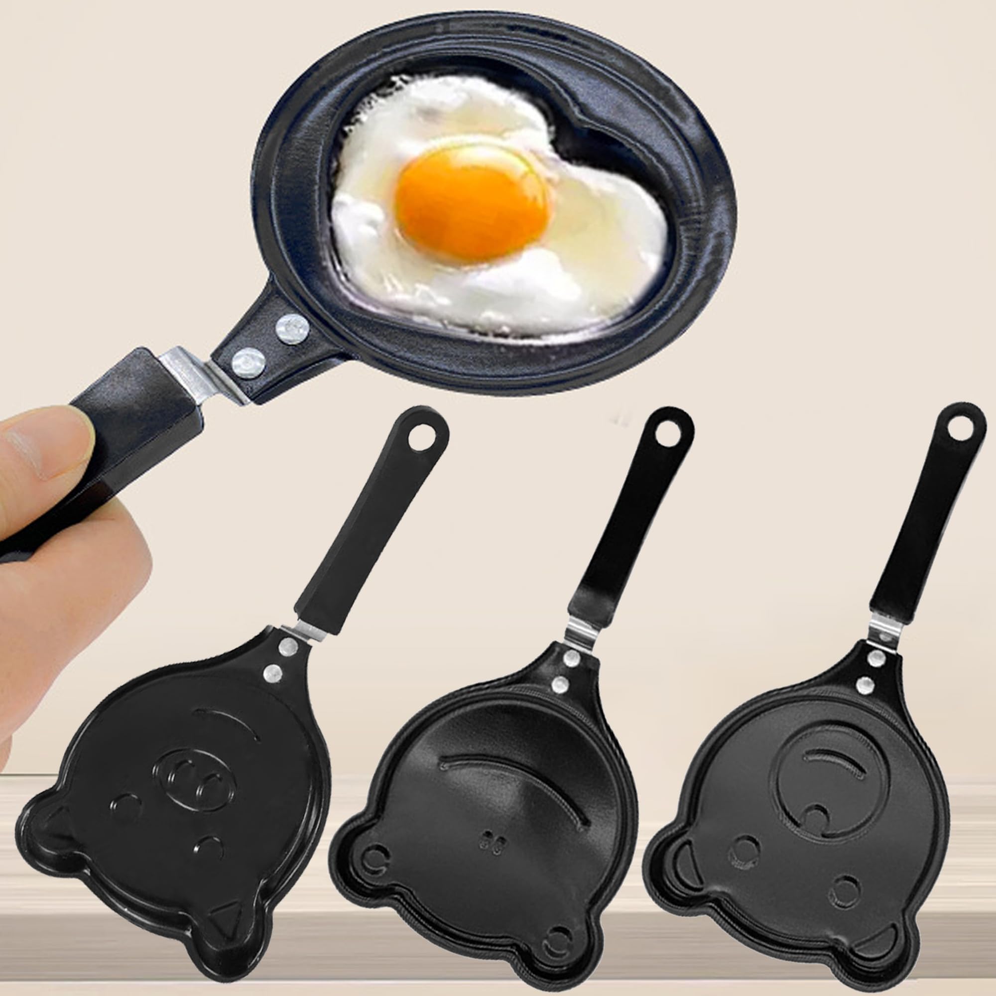 4 Pack Non Stick Mini Pan For One Egg, 4.7" Mall Frying Pans With Handle Heat Resistant, Portable Camping Cooking Omelet Skillet Pans For Stove, Oven, Grill Safe, Indoor And Outdoor Use(Style 1)