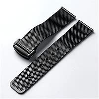 HYOPBSCN WCC00816 316 Stainless Steel Strap 20MM 22MM Black Silver Men Butterfly Clasp Milan Matte Breathable Bracelet