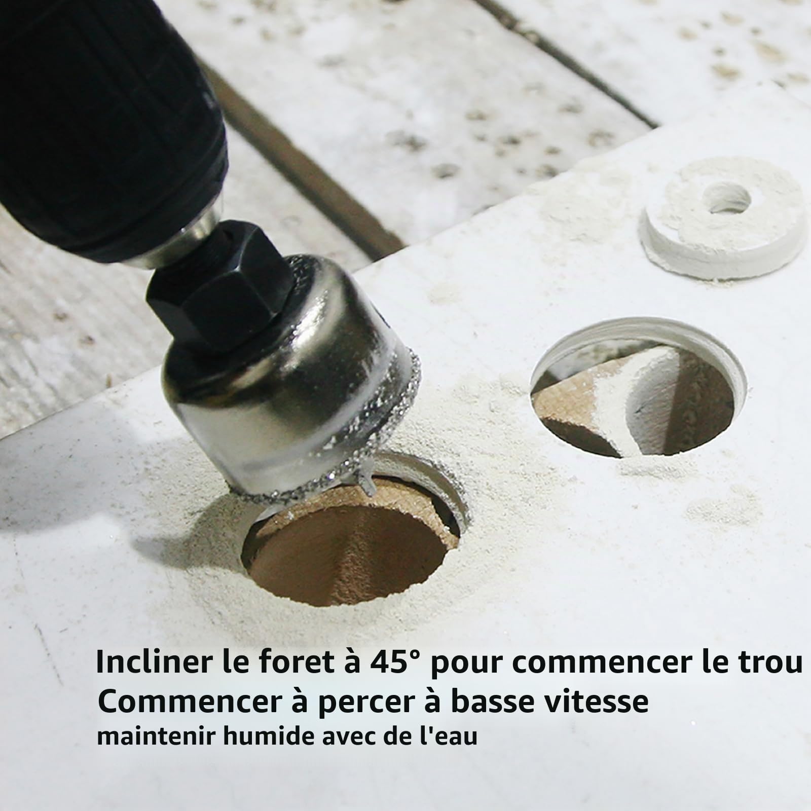 Ensemble de scies cloches diamantées – Lot de 9 pièces, forets ouvreurs à bords en grains de carbure pour perçage de carreaux et pierre, céramique, granit avec forets pilotes (22-73 mm)