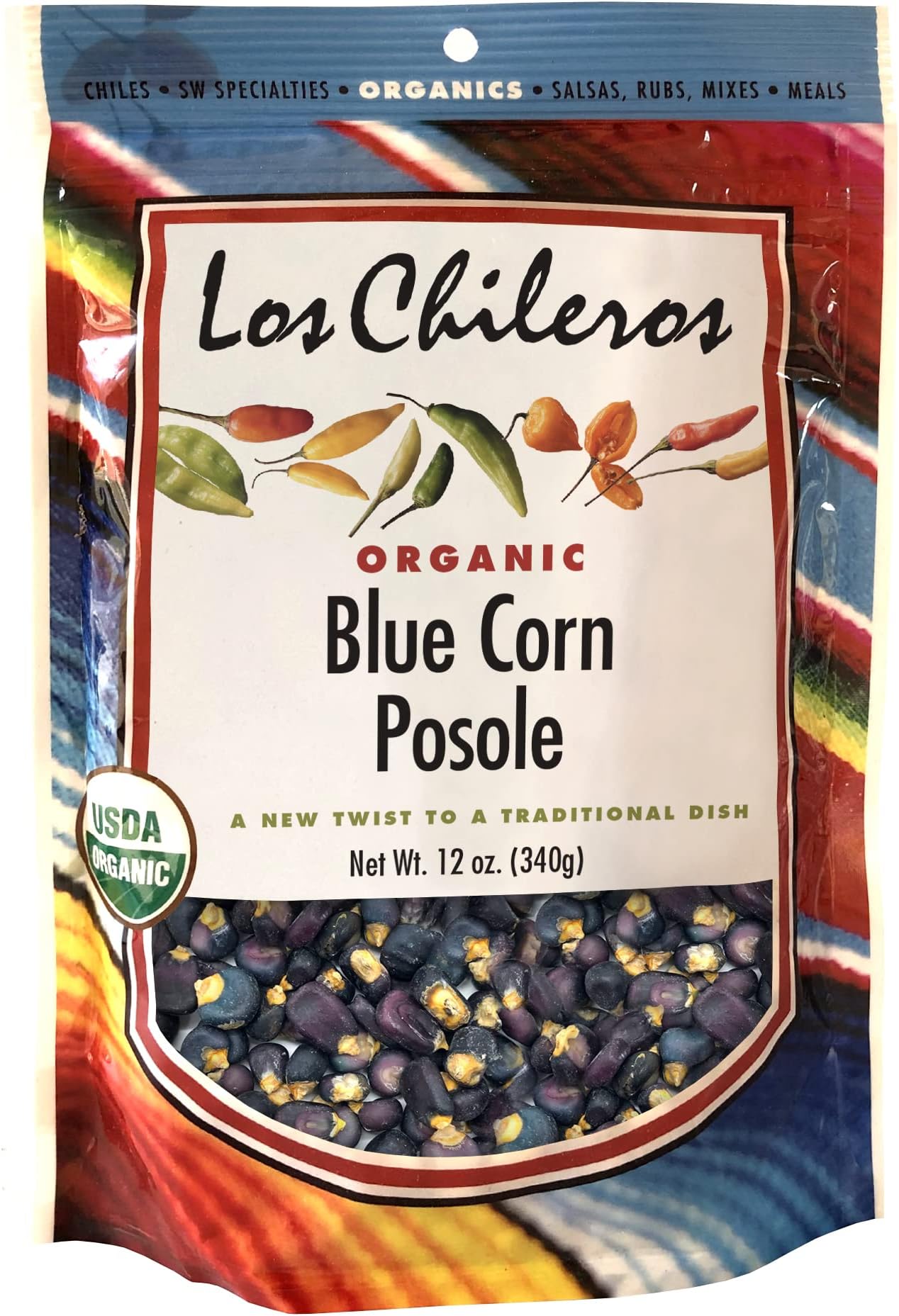 Los Chileros Posole, Blue Corn, 12 Ounce