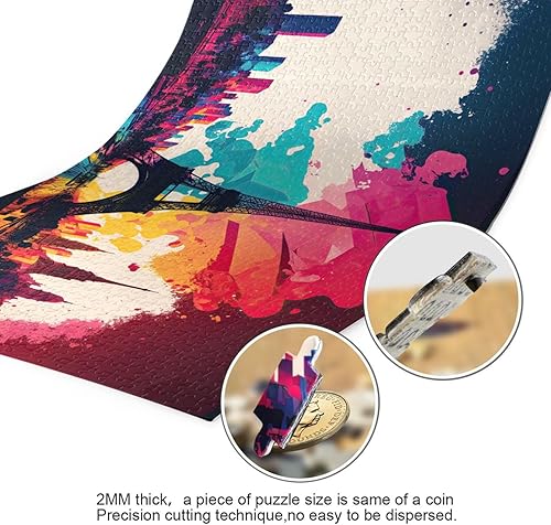 Miniatura 3 de Painting Paris Jigsaw Puzzle, Paper Wood Composite Material Zigsaw with Storage Bag and Reference Picture Easy to Solve 5001000 Pieces