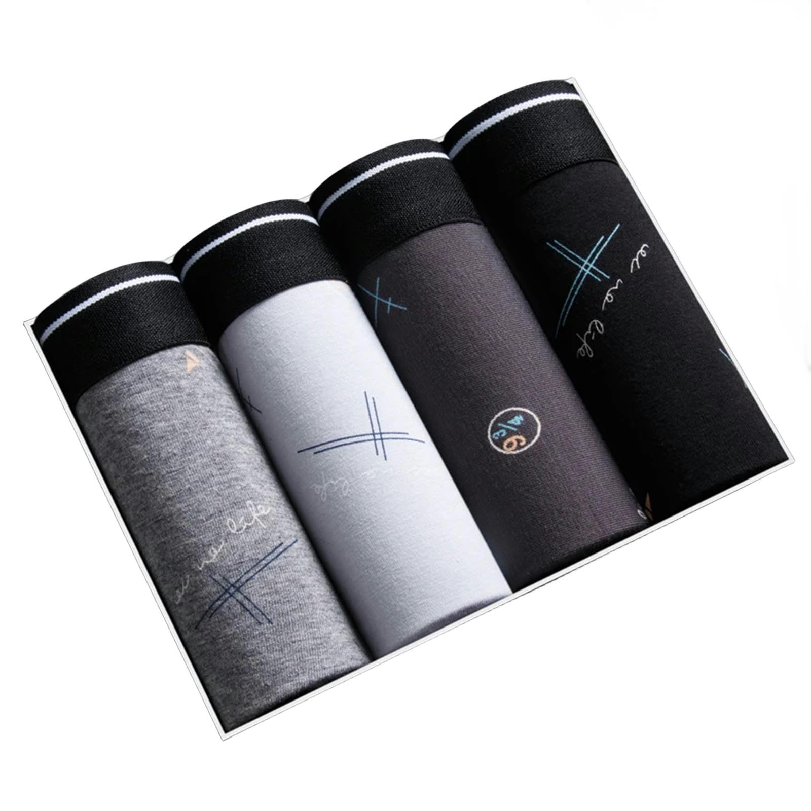 MdybF Ropa Interior Masculina 4Pcs Hombre Bragas Hombres Pantantiles De Algodón Boxeadores Antibacterianos Boxeadores Transpirables Grandes