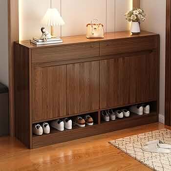 Amazon｜シューズラック シューズボックス 大容量 木製家具 扉