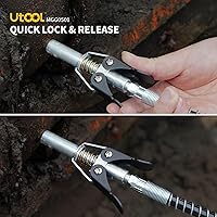 Vista 4 de UTOOL Pistola de engrase, kit de pistola de engrase resistente de 8000 PSI con capacidad de 14 onzas, manguera flexible de resina de 18 pulgadas, 1